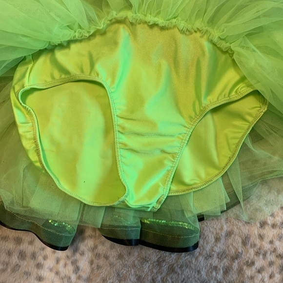 Multicoloured body with neon green tulle costume. - Picture 5 of 9
